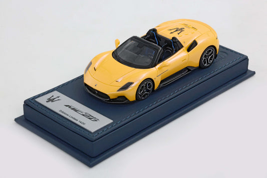 MASERATI MC20 CIELO - BASE IN VERA PELLE GIALLO GENIO - CERCHI BIRDCAGE 1:43 - BBR Models - BBRC276C1DLCZ