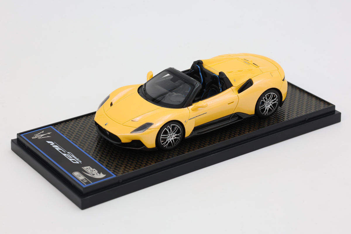 MASERATI MC20 CIELO 2022 NUOVA VERSIONE GIALLO GENIO - CERCHI MMXX DESIGN 1:43 - BBR Models - BBRC276C