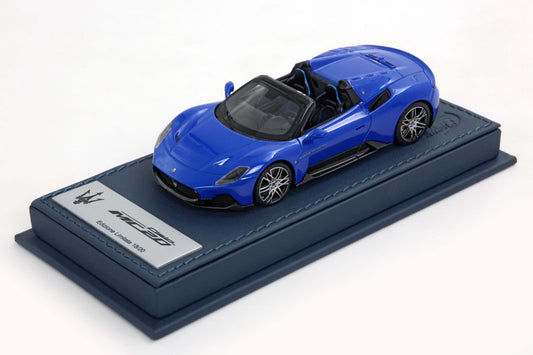 MASERATI MC20 CIELO - BASE IN VERA PELLE BLU INFINITO - CERCHI MMXX DESIGN 1:43 - BBR Models - BBRC276DDLCZ