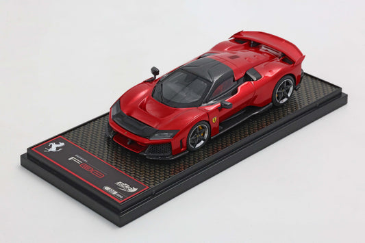 FERRARI F80 OPTIONAL CARBONIO ROSSO SUPERCAR- CERCHI BICOLOR CARBONIO E SILVER 1:43 - BBR Models - BBRC305H