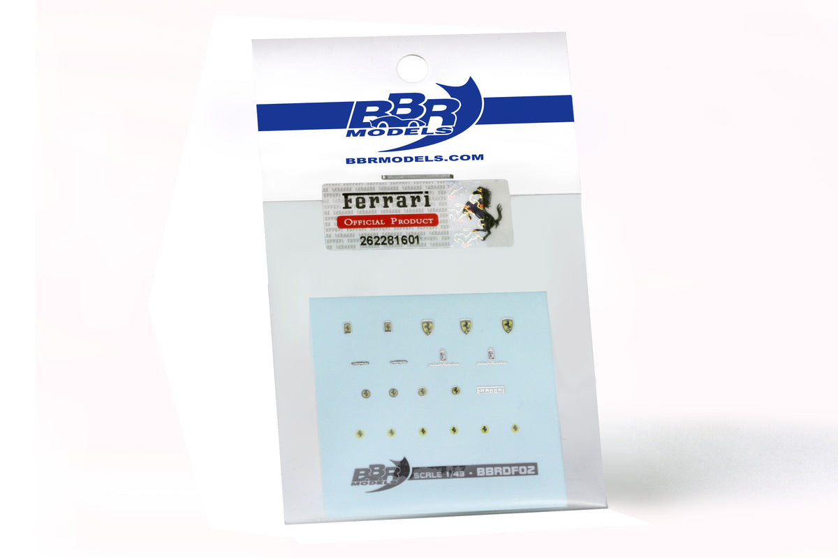 DECAL STEMMI FERRARI DECAL CON CROMO AD ACQUA 1:43 - BBR Models - BBRDF02