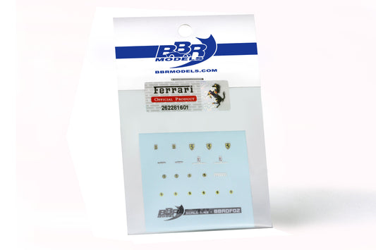 DECAL STEMMI FERRARI DECAL CON CROMO AD ACQUA 1:43 - BBR Models - BBRDF02