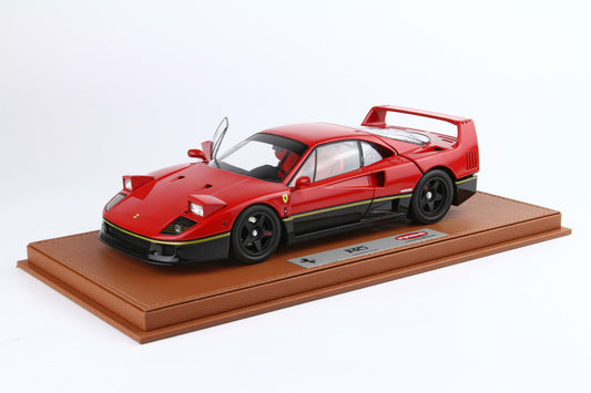 FERRARI F40 ROSSO-NERO STRISCIA ORO BBR-KYOSHO 1:18 - BBR Models - BBRKS010