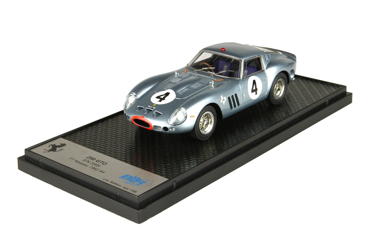 FERRARI 250 GTO S/N 3589 TT NASSAU TOURIST TROPHY NASSAU 1962 CAR #4 DRIVER INNES IRELAND 1:43 - BBR Models - GTO10