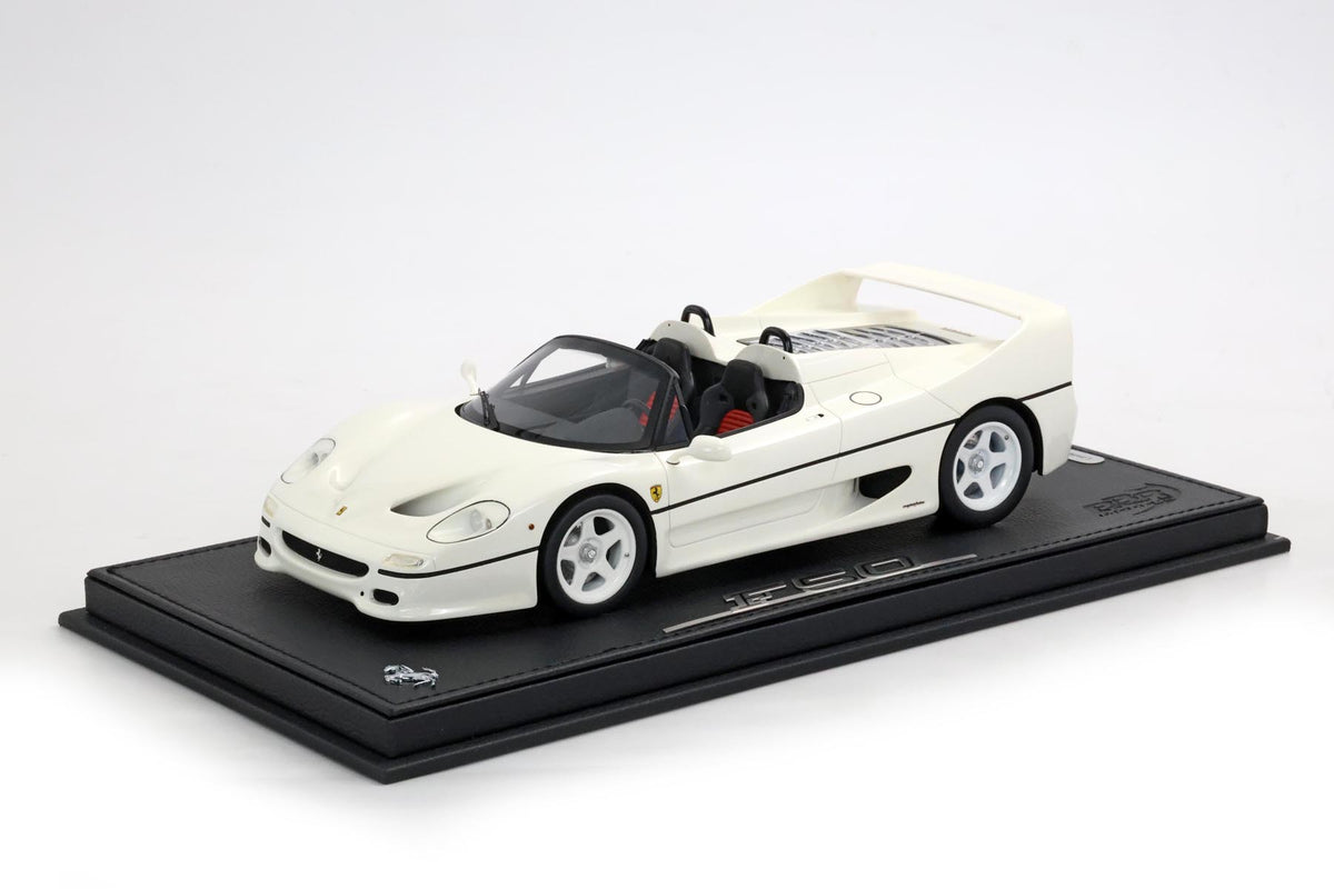 FERRARI F50 COUPE SPIDER - CERCHI BIANCHI BIANCO AVUS - BASE E VETRINA INCLUSE 1:18 - BBR Models - P18190F