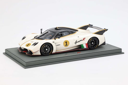 PAGANI HUAYRA R BIANCO BENNY E TETTO CARBONIO LUCIDO 1:18 - BBR Models - P18218H