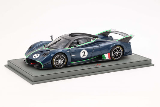 PAGANI HUAYRA R BLU DANUBIO FIBRA DI CARBONIO OPACO/LUCIDO 1:18 - BBR Models - P18218I