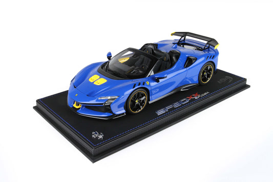 FERRARI SF90 XX SPIDER AZZURRO DINO E GIALLO 1:18 - BBR Models - P18238A
