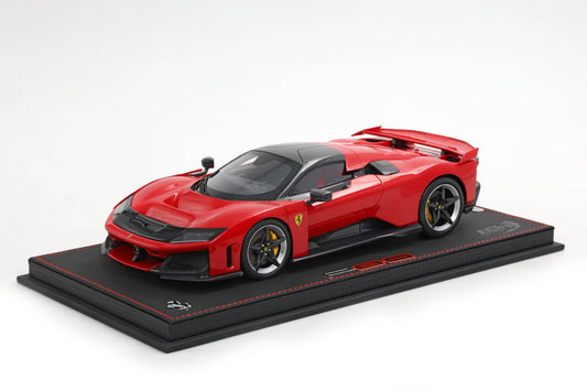 FERRARI F80 OPTIONAL CARBONIO ROSSO CORSA - CERCHI BICOLOR CARBONIO E SILVER 1:18 - BBR Models - P18253A1
