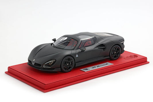 ALFA ROMEO 33 STRADALE MATT CARBON E BASE ROSSA 1:18 - BBR Models - P18264G