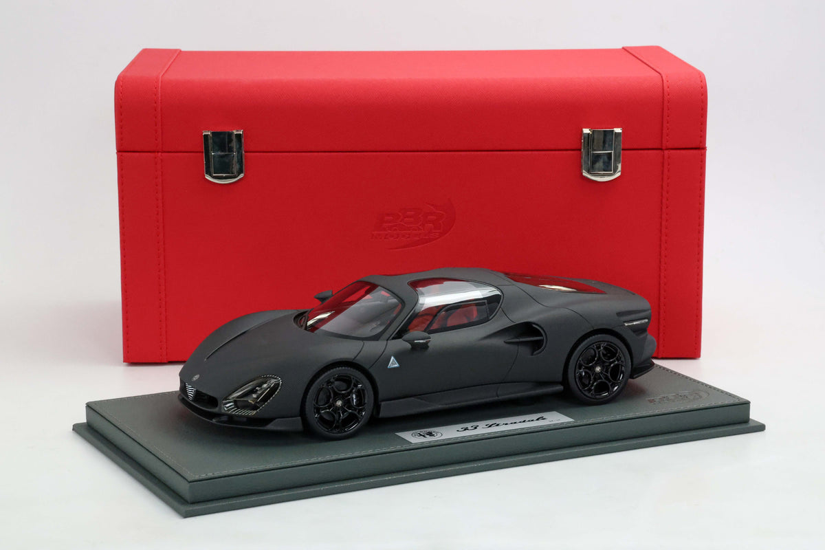 ALFA ROMEO 33 STRADALE FULL CARBON FIBRE MATT CARBON E COFANETTO 1:18 - BBR Models - P18264GCF