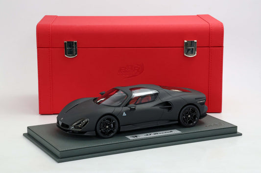 ALFA ROMEO 33 STRADALE FULL CARBON FIBRE MATT CARBON E COFANETTO 1:18 - BBR Models - P18264GCF