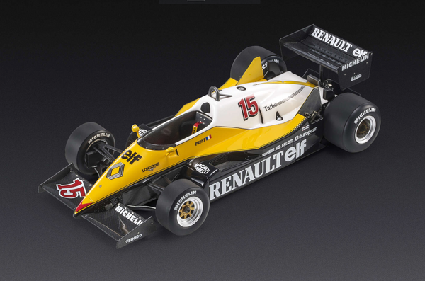 Renault - F1 RE40 n°15 (1983) 1:18 - Alain Prost - Winner, Pole Position & Fastest Lap French GP - GP Replicas