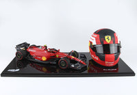 Ferrari F1-75 (2022) - Bahrain GP - C.Sainz - Modello Diecast 1:18 + Casco 1:2 - BBR