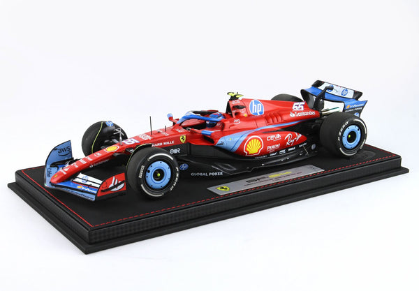 Ferrari - F1 SF-24 n°55 (2024) 1:18 - USA Miami GP - Carlos Sainz - Luxury Pack - Blue Livery - BBR