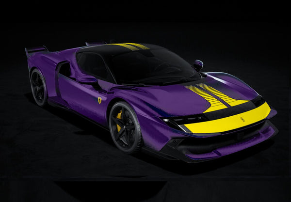 Ferrari 849 Testarossa (2025) 1:43 - Viola Hong Kong & Yellow Stripe - Assetto Fiorano - BBRC329E - BBR
