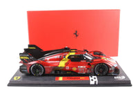 Ferrari 499P Hypercar N*51 2023 1:18 - Le Mans Winner Dirty END OF THE RACE -  Plexi Case - BBR