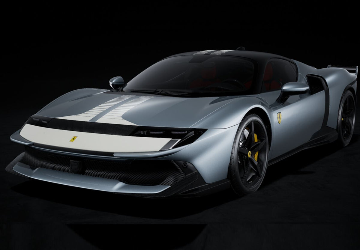 Ferrari 849 Testarossa (2025) 1:18 - Assetto Fiorano - Grigio Titanio Opaco & Striscia Bianca - Press Version - P18276A - BBR
