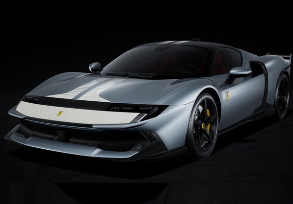 Ferrari 849 Testarossa (2025) 1:18 - Assetto Fiorano - Grigio Titanio Opaco & Striscia Bianca - Press Version - P18276A - BBR