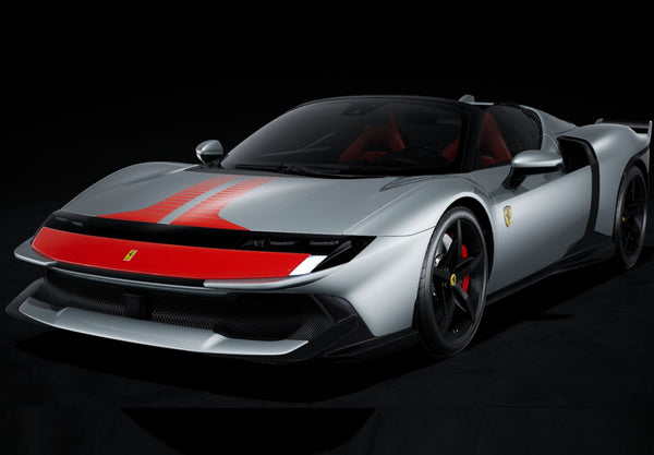 Ferrari 849 Testarossa Spider (2025) 1:18 - Assetto Fiorano - Grigio Squalo & Red Stripe - P18278A - BBR