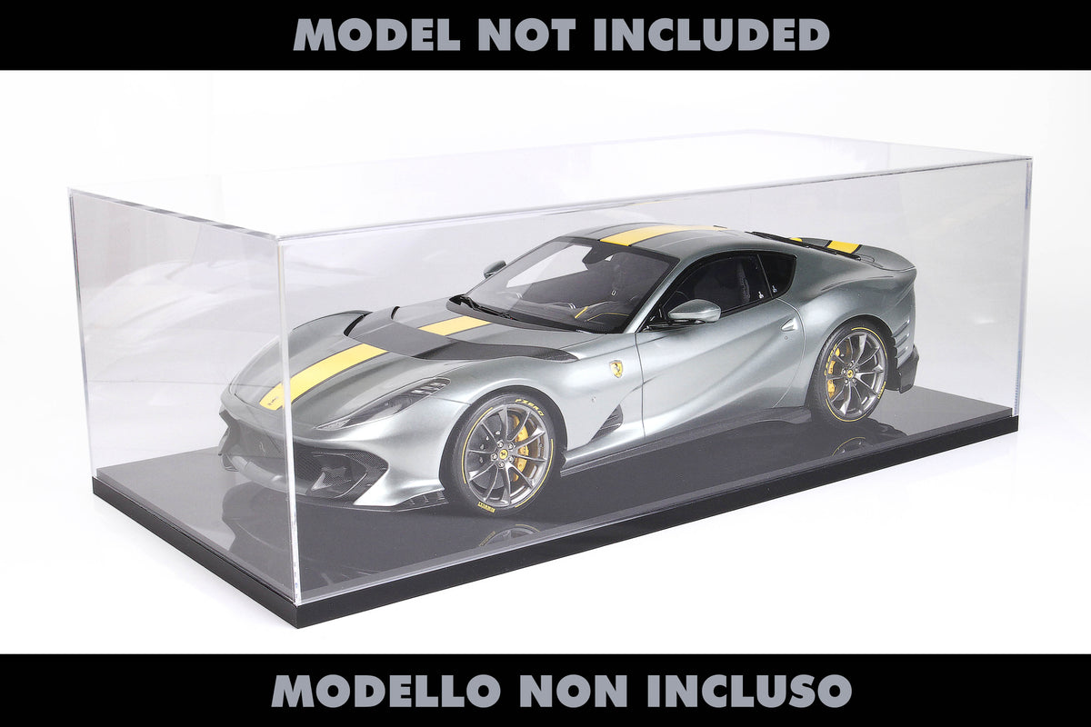 VETRINA CON BASE IN PLEXIGLASS NERO LUCIDO 1:12 - BBR Models - VET12PX
