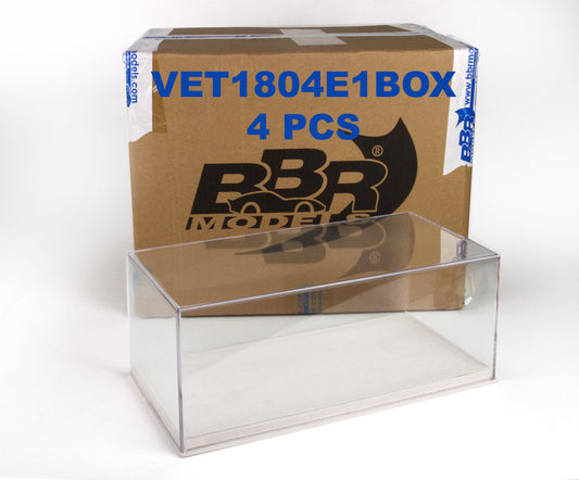 VETRINA CON BASE IN ALCANTARA BIANCO - 4 PCS BOX CUCITURA BIANCA 1:18 - BBR Models - VET1804E1BOX