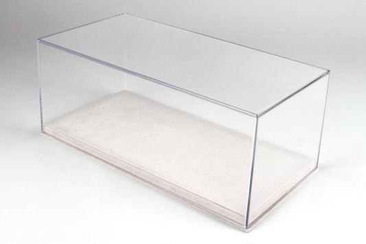 VETRINA CON BASE IN ALCANTARA BIANCO CUCITURA BIANCA 1:18 - BBR Models - VET1804E1