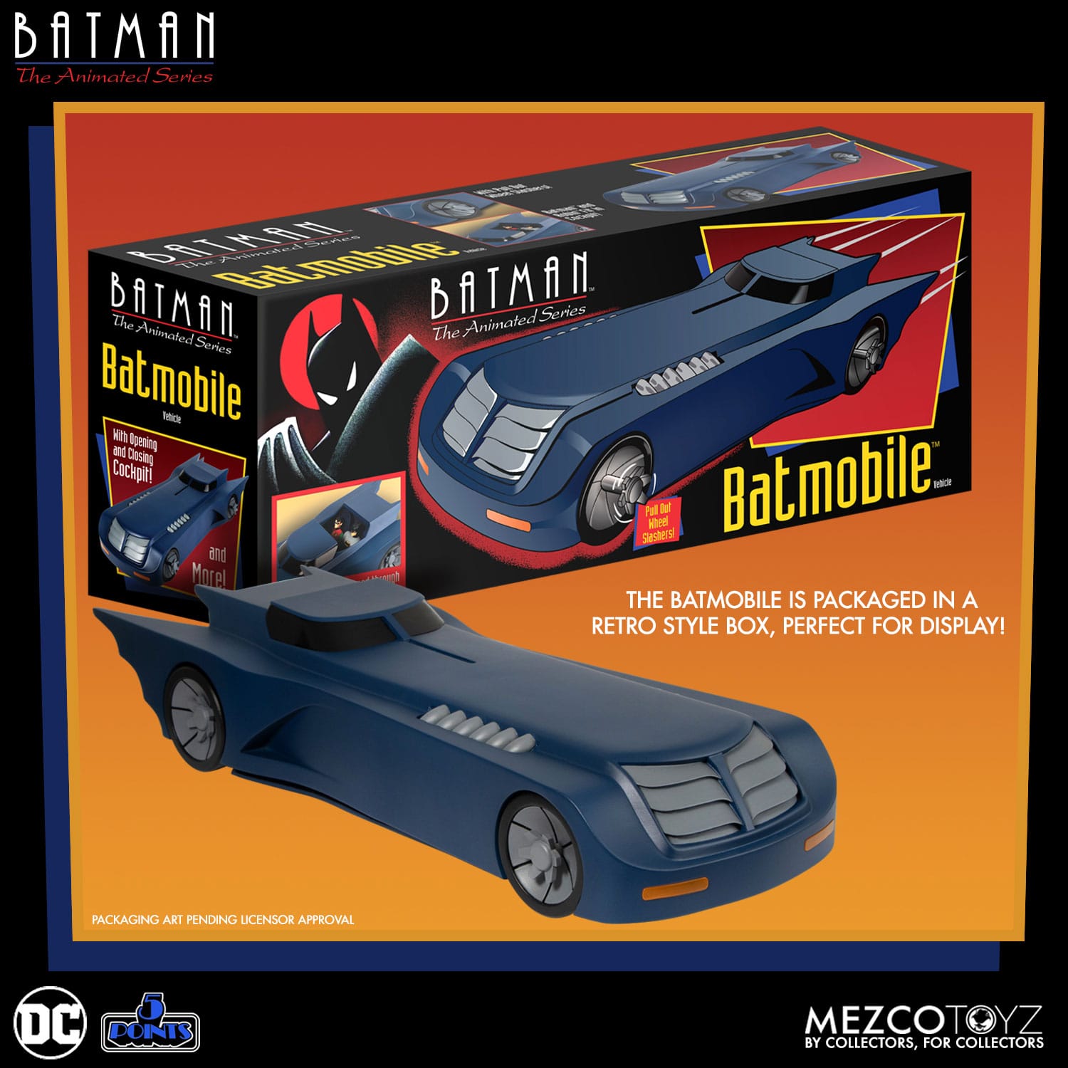 DC Comics - Vehicle Batman - The Animated - The Batmobile - Mezco