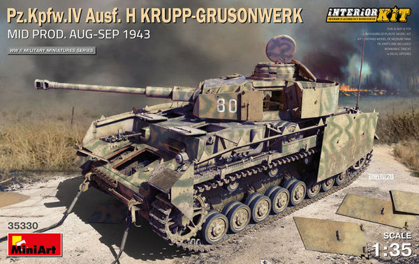 Pz.Kpfw.IV Ausf.H KRUPP-GRUSONWERK MID.PROD.1943 المجموعة الداخلية 1:35