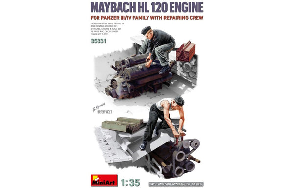 محرك مايباخ HL 120 مع طقم طاقم الإصلاح 1:35