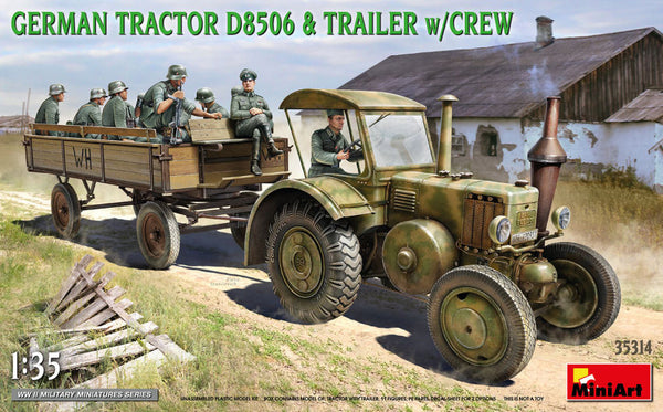 GERMAN TRACTOR D8506 WITH TRAILER & CREW KIT 1:35