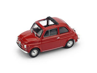 FIAT 500F APERTA 1965-1971 ROSSO MEDIO INTERNO NERO UPDATE 1:43