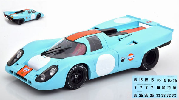PORSCHE 917K GULF PLAIN BODY BASED WITH DECALS FOR 7 DIFFERENT RACE 1:18