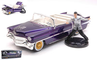 CADILLAC ELDORADO 1956 WITH ELVIS PRESLEY FIGURE PURPLE 1:24