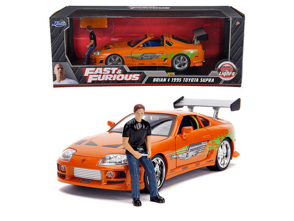 TOYOTA SUPRA FAST & FURIOUS W/LIGHTS & BRIAN FIGURE 1:18