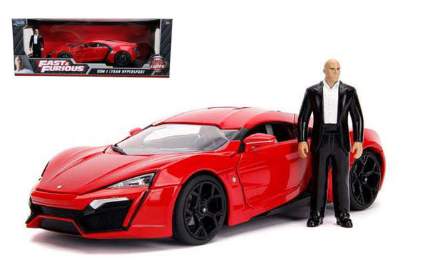 LYKAN HYPERSPORT FAST & FURIOUS 7 W/LIGHTS & DOM FIGURE 1:18