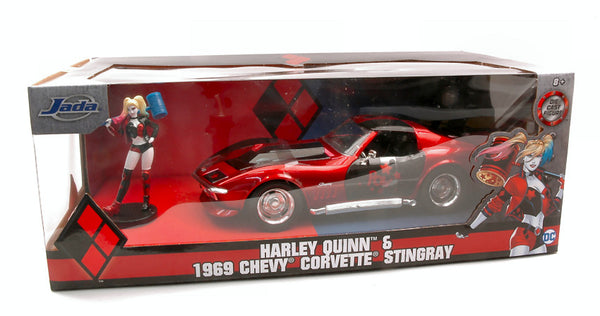 CHEVY CORVETTE STINGRAY 1969 W/HARLEY QUINN FIGURE 1:24