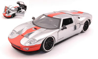 FORD GT 2005 SILVER/ORANGE 1:24