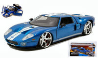 FORD GT 2005 FAST & FURIOUS BLUE W/WHITE STRIPES 1:24