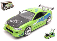 BRIAN'S  MITSUBISHI ECLIPSE FAST & FURIOUS LIME GREEN 1:24