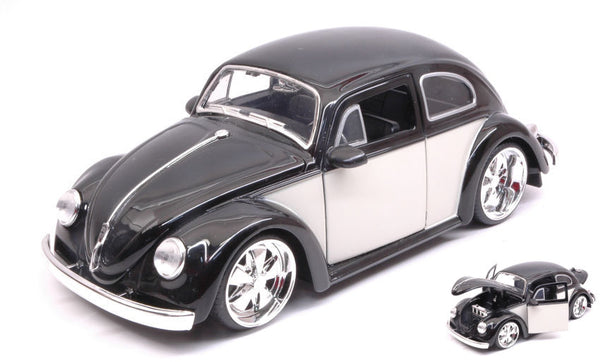 VW BEETLE 1959 LIGHT BLACK/CREAM 1:24