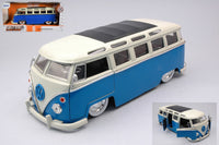VW BUS T1 BLUE/WHITE 1:24