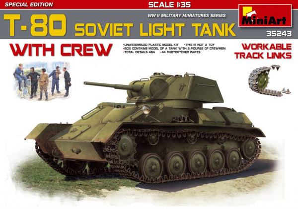 T-80 SOVIET LIGHT TANK W/CREW KIT 1:35