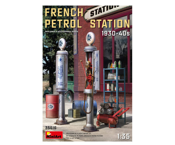 محطة بنزين فرنسية 1930-40S مجموعة 1:35