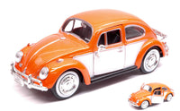 VW BEETLE W/LUGGAGE ORANGE BEIGE 1:24