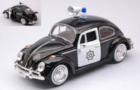 VW BEETLE POLICE BLACK/WHITE 1:24