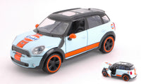 MINI COOPER S COUNTRYMAN "GULF" LIGHT BLUE ORANGE 1:24