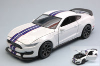 FORD SHELBY GT350R 2016 WHITE W/BLUE STRIPES 1:24