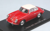 PORSCHE 356 C CABRIO HARD TOP 1963 RED 1:43