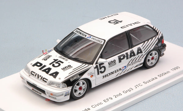 HONDA CIVIC EF9 N.15 2nd GRP3 JTC SUZUKA 500 KM 1990 NAKAYA-SATO 1:43